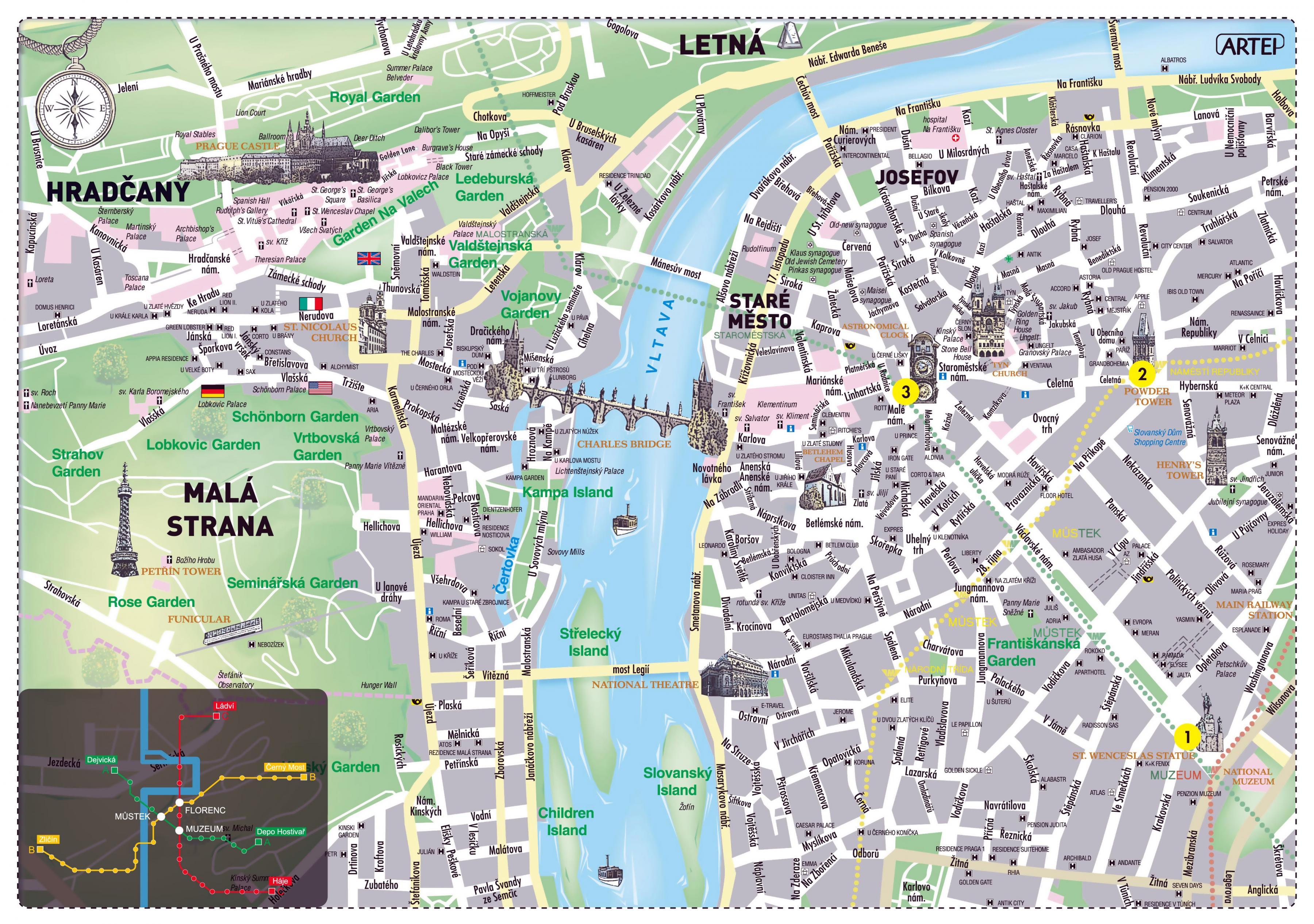 prága látnivalók térkép Prága Térkép Látnivalókkal | Térkép 2020